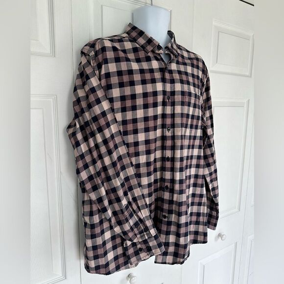Johnston & Murphy Plaid Button Down Shirt Long Sleeve Cotton Mens XL - Picture 6 of 14